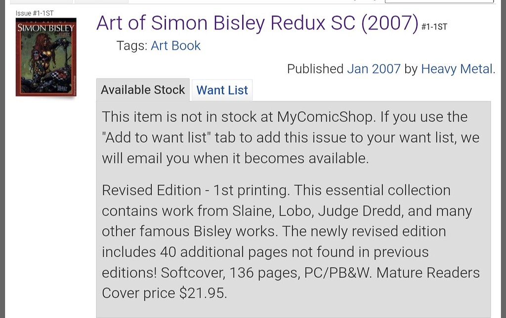 Added] Art of Simon Bisley Redux - Core | Processed - Club CLZ