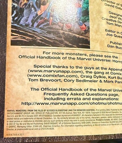 Marvel Monsters From the Files of Ulysses Bloodstone (and the Monster Hunters) Indica