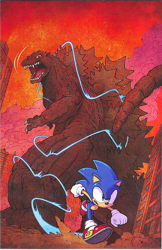 Sonic x Godzilla Pe virgin