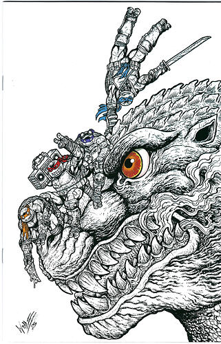 TMNT x Godzilla 1 Wolf Spot Color cover