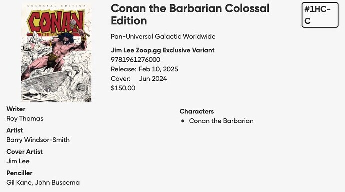 Conan Colossal info
