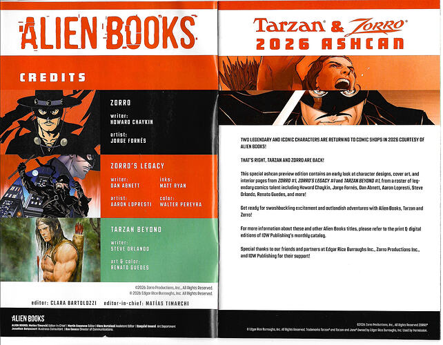 Alien Books 2026 ashcan credits