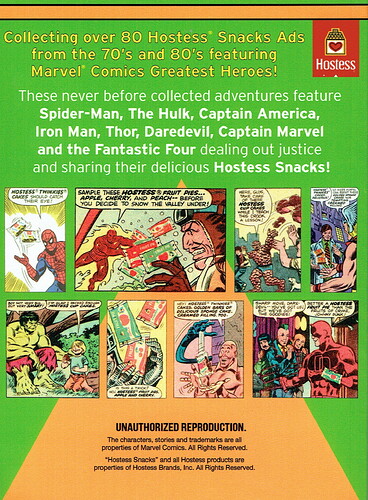 Marvel Hostess Back Cover