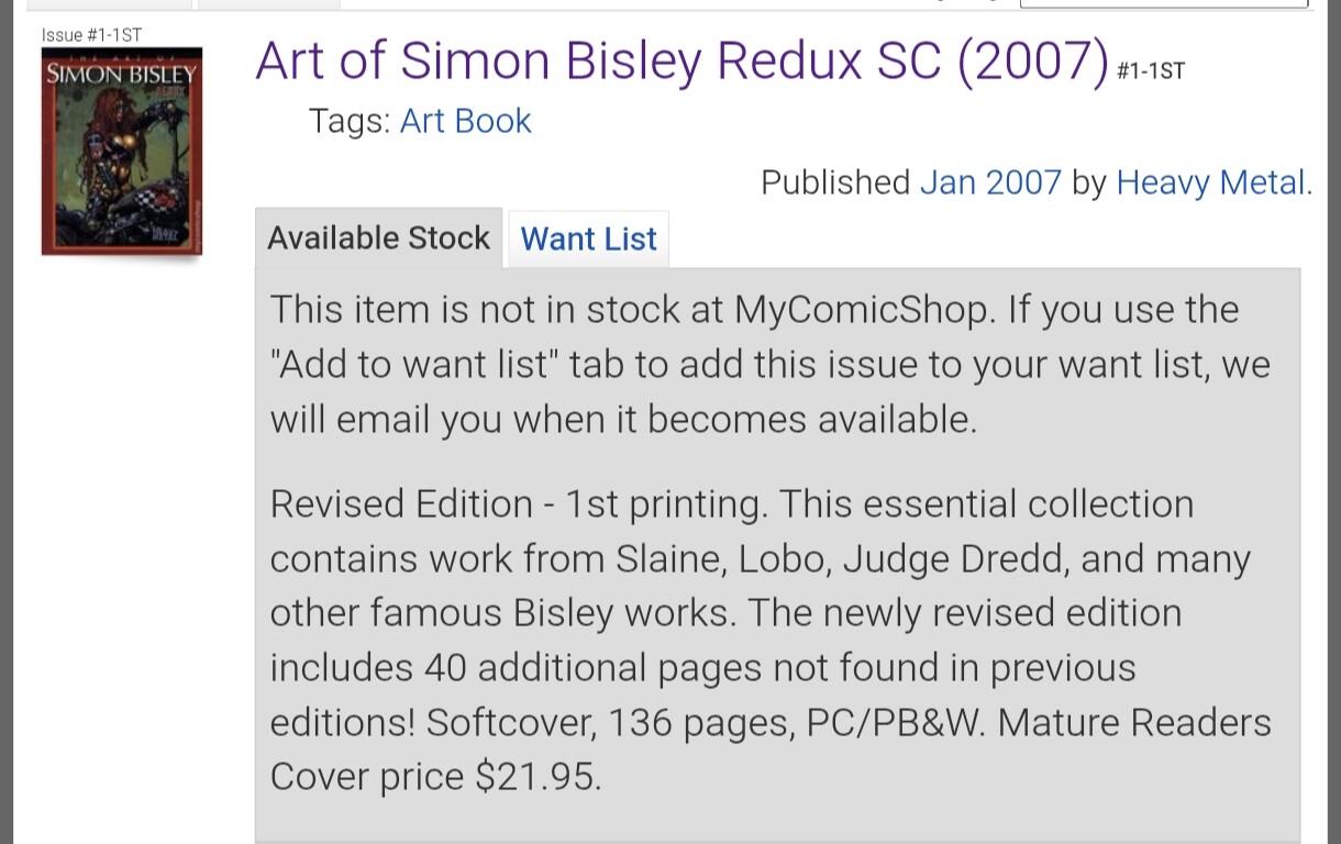 Added] Art of Simon Bisley Redux - Core | Processed - Club CLZ